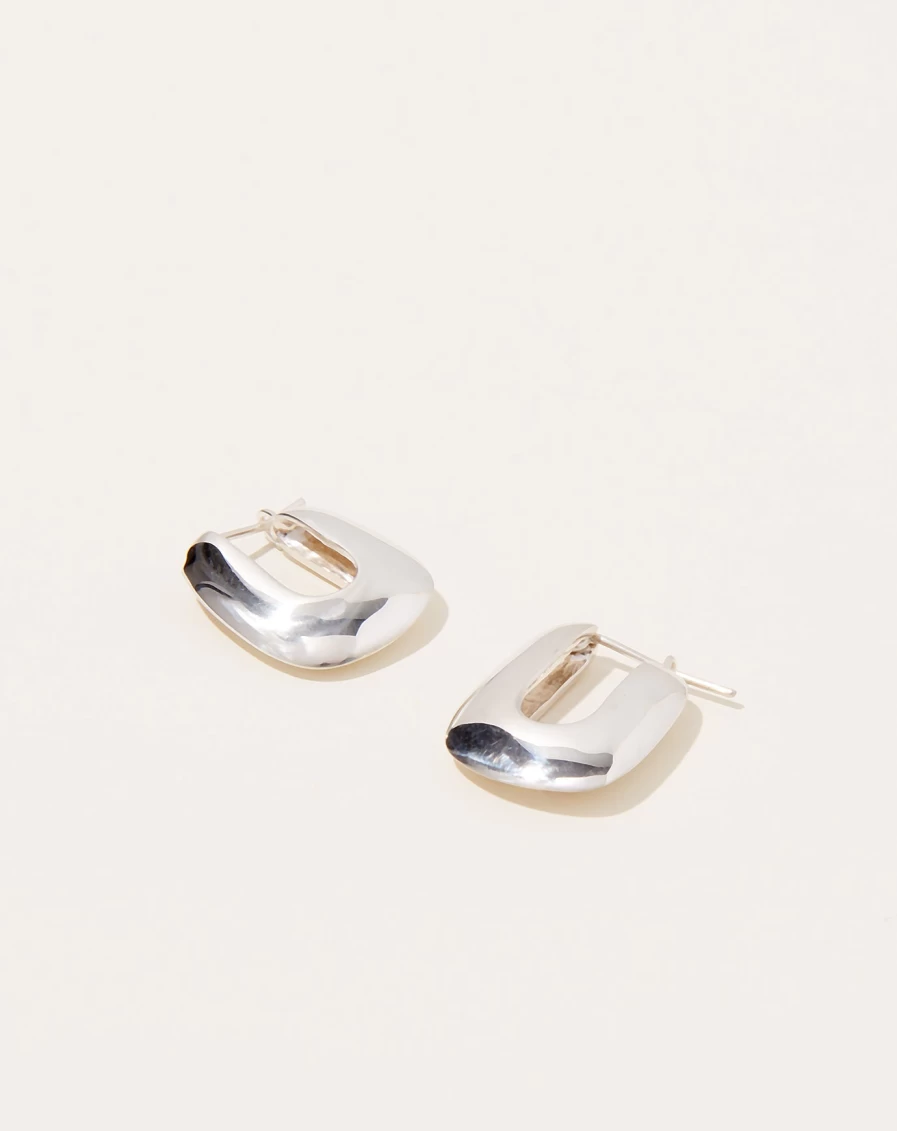 Quarry Sterling Silver Larson Hoop Earrings for Women - Minimalist Dangle Drop Earrings