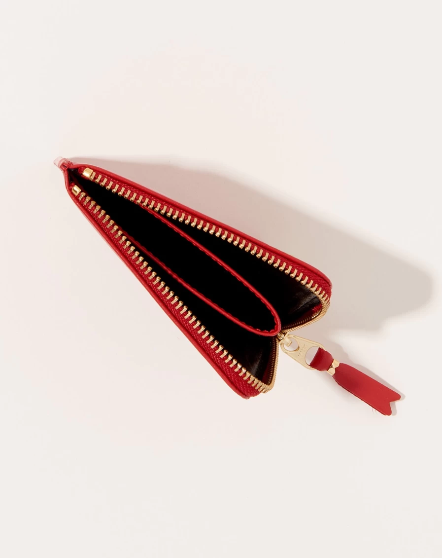 Comme des Garçons Red Polka Dot Zip Around Wallet for Women and Men