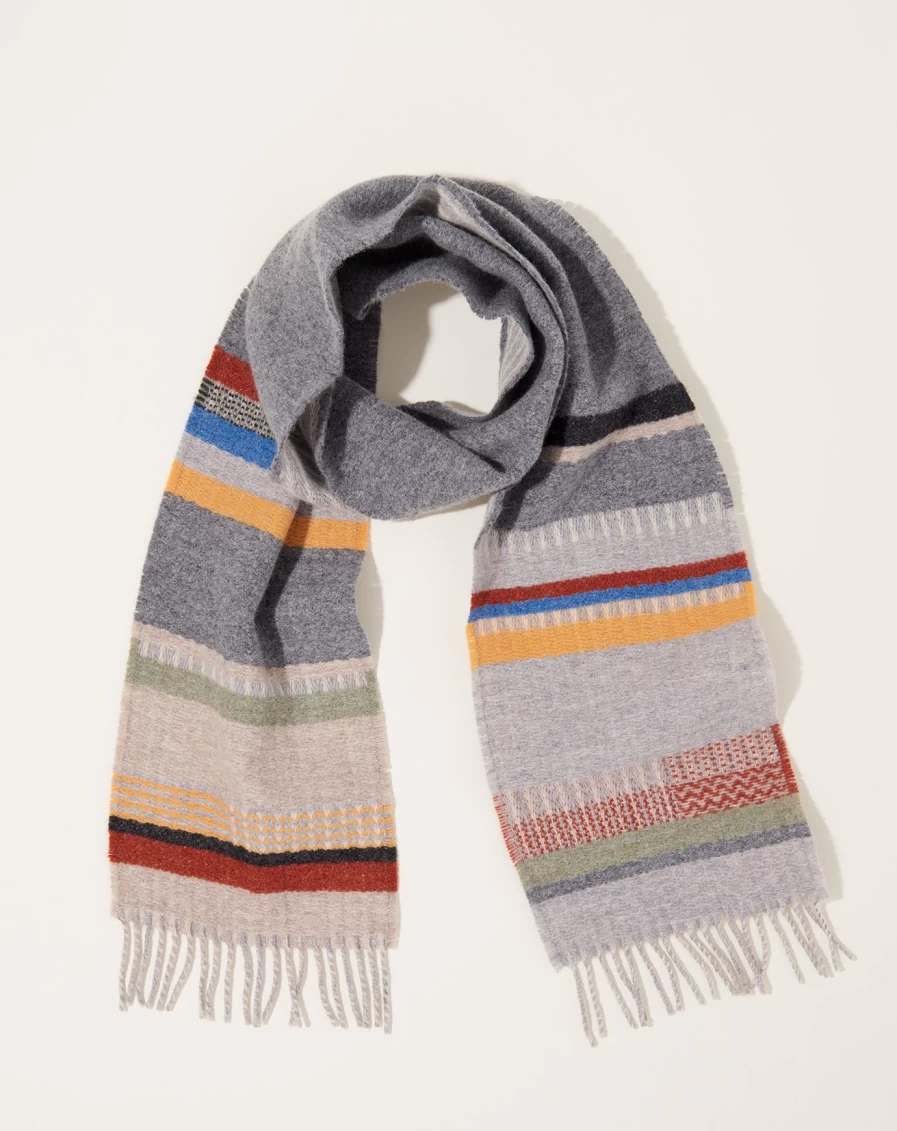 Wallace Sewell Darland Grey Wool Blend Scarf - Luxury British Designer Cashmere Style Wrap