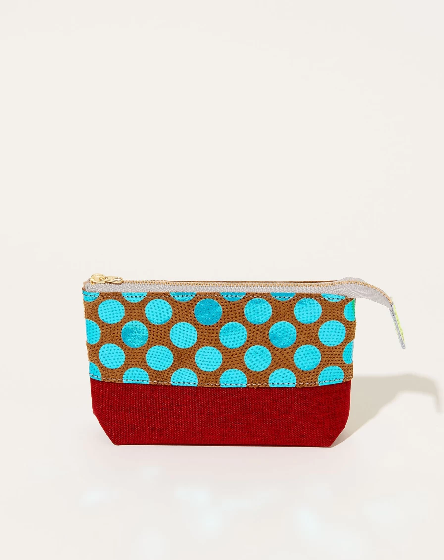 Carmine Blue Genuine Leather Eco-Friendly Pouch for Men & Women