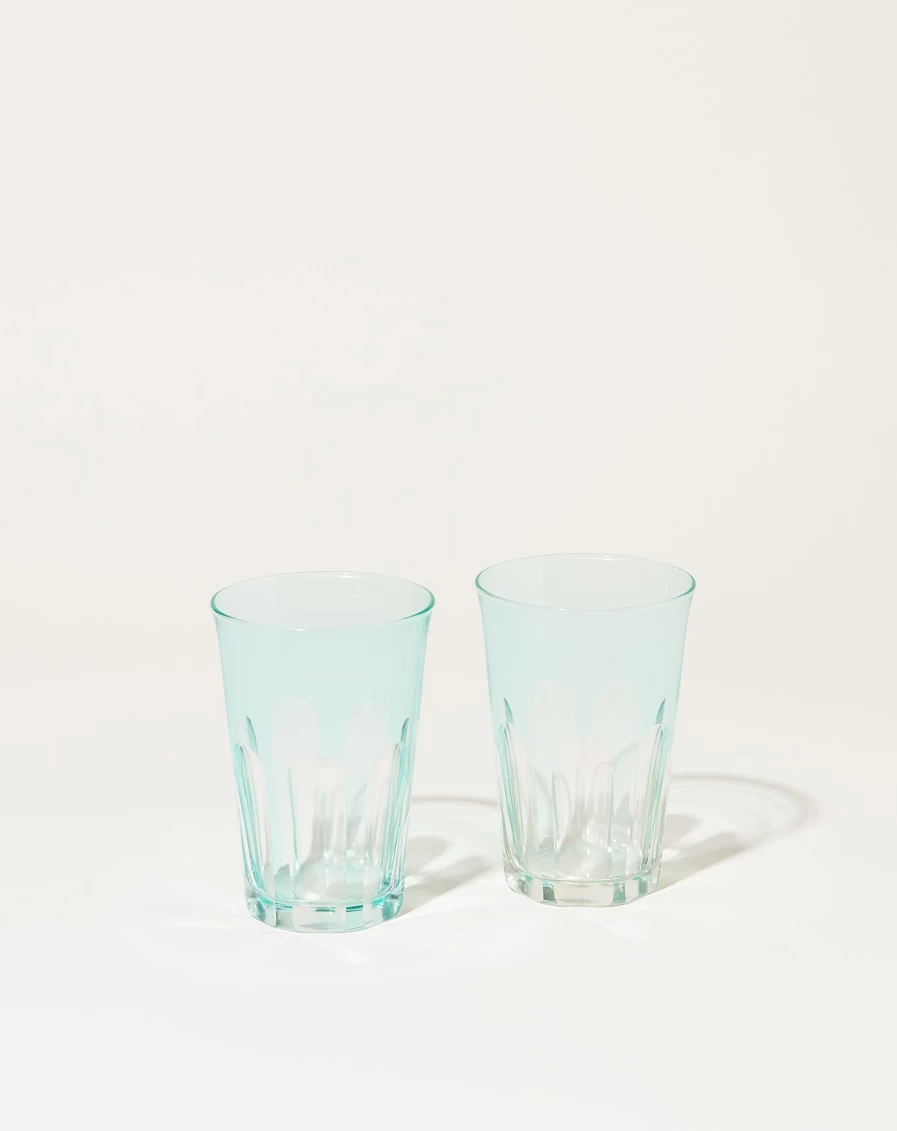 Sir Madam Rialto Menthe Green Glass Tumbler Set - 4-Piece Elegant Drinking Glasses