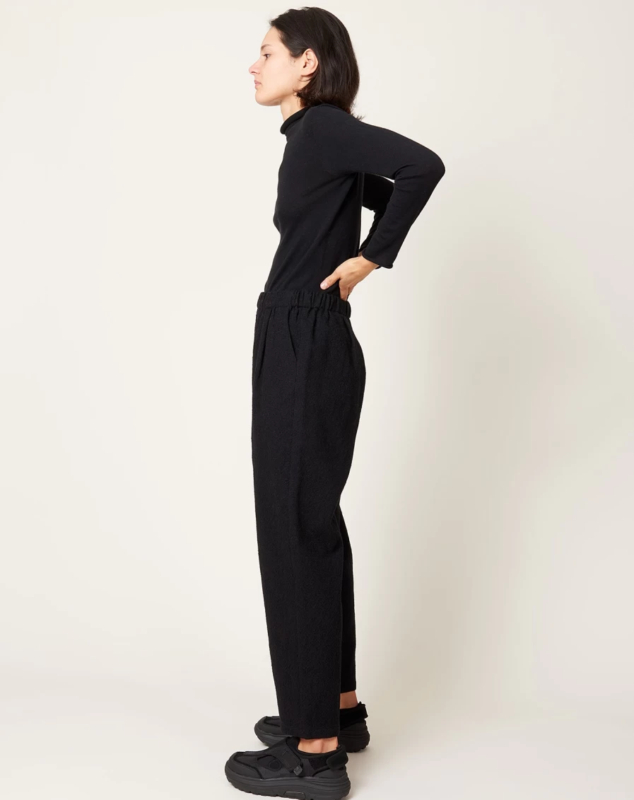 "Eva Eva Women's Cotton Wide-Leg Pants – Sumi Black Casual Comfort Trousers"
