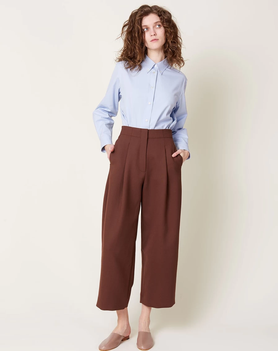 Studio Nicholson Dordoni High-Waisted Cedar Wide-Leg Pants for Women