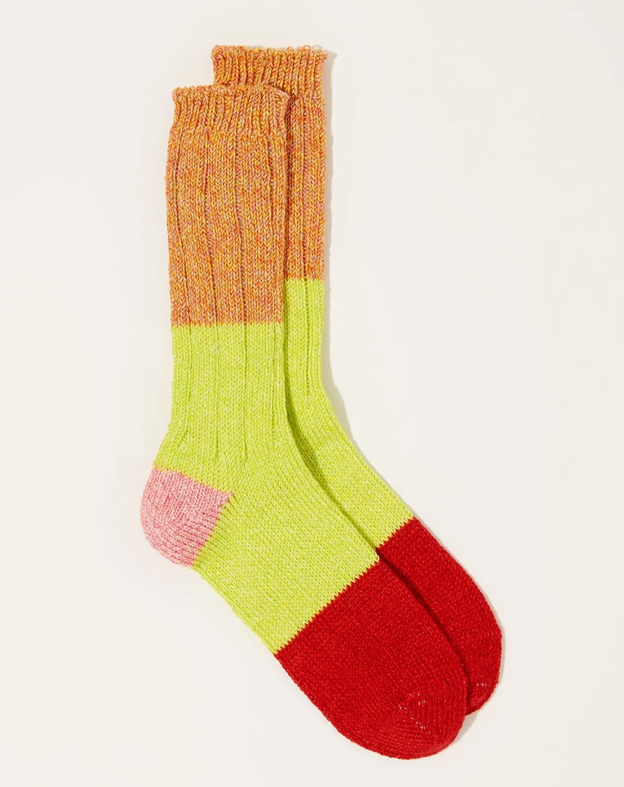 Kapital Orange Linen Grandrelle Socks - 56 Yarns Comfortable & Durable Design
