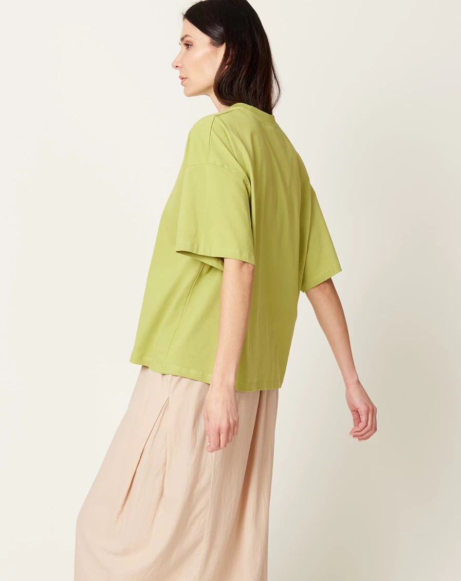 Kowtow Oversized Boxy Tee - Relaxed Fit Ginkgo Print T-Shirt for Women