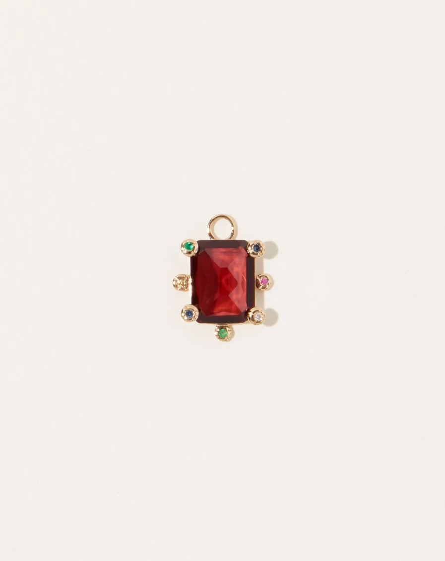 SCOSHA Genie Garnet Charm - Elegant Gemstone Jewelry for Stylish Accessories