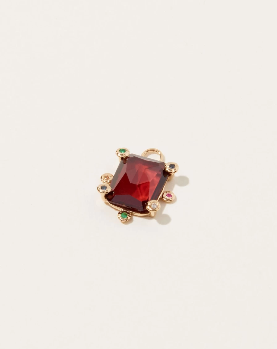 SCOSHA Genie Garnet Charm - Elegant Gemstone Jewelry for Stylish Accessories