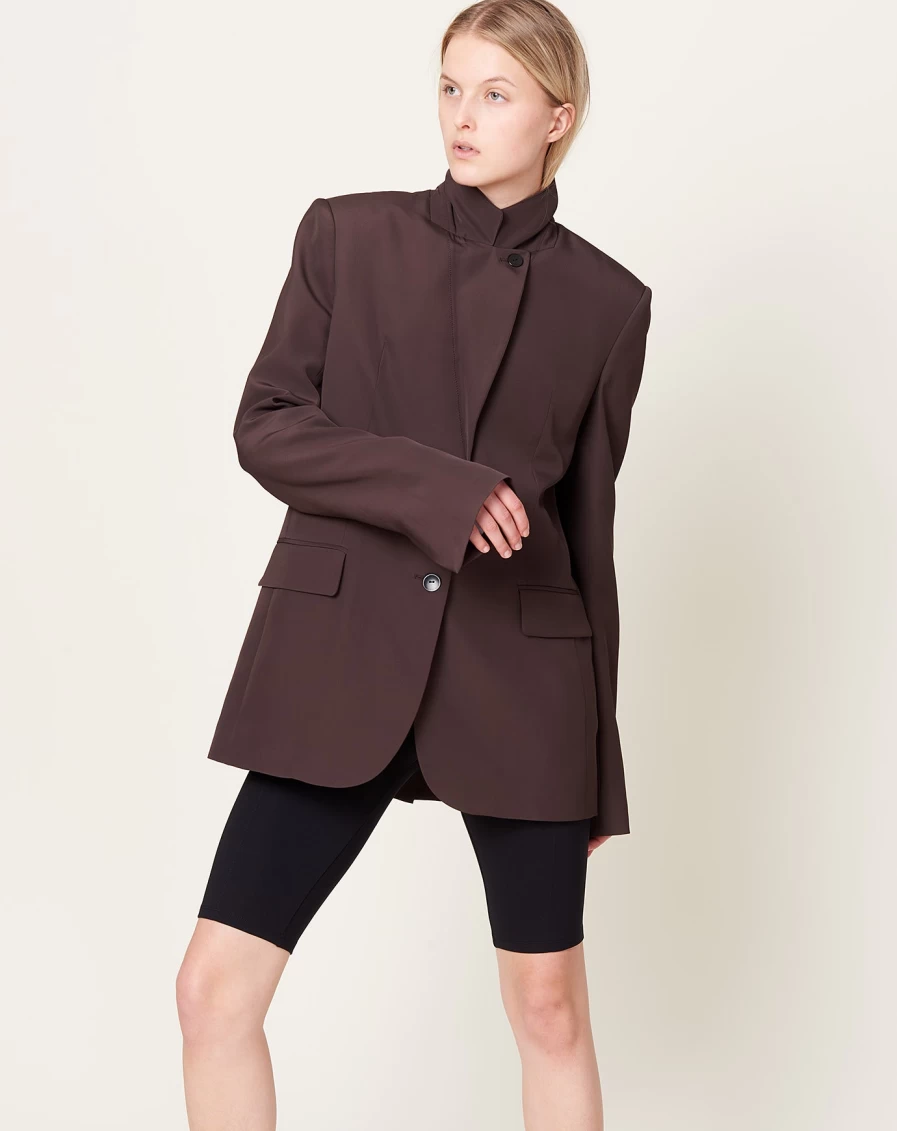 Maria McManus Chocolate Single Breasted Blazer - Convertible Reversible Women's Jacket