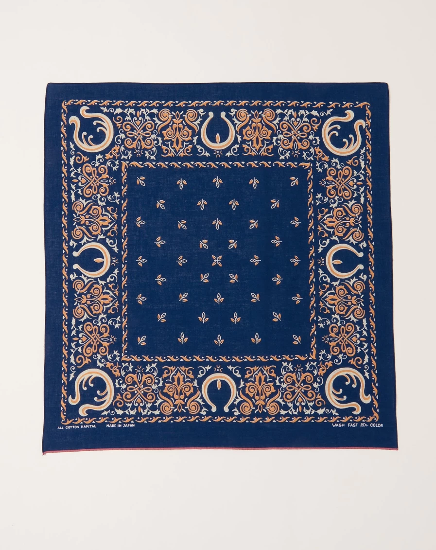 Kapital Antler Naja Navy Bandana - Japanese Streetwear Fashion Scarf