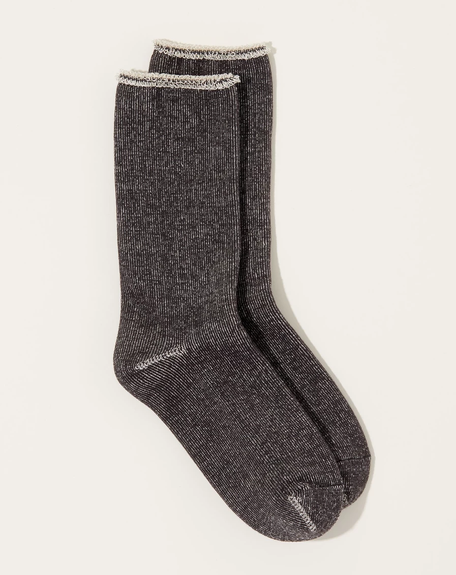 Nishiguchi Kutsushita Silk Cotton Blend Lounge Socks - Charcoal Grey Comfort Wear for Men & Women
