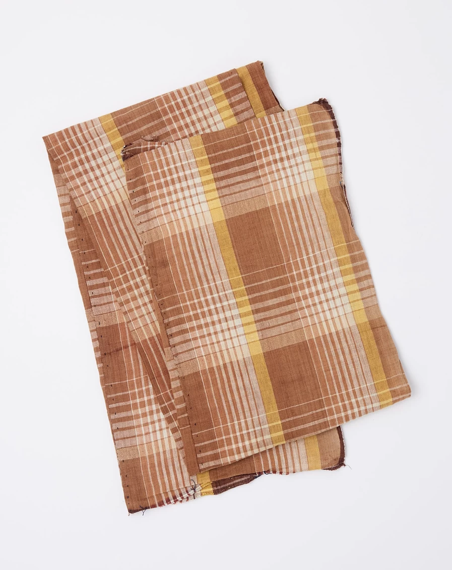 Vintage Oversized Madras Plaid Scarf in Clay - Soft Wool Blend Winter Wrap