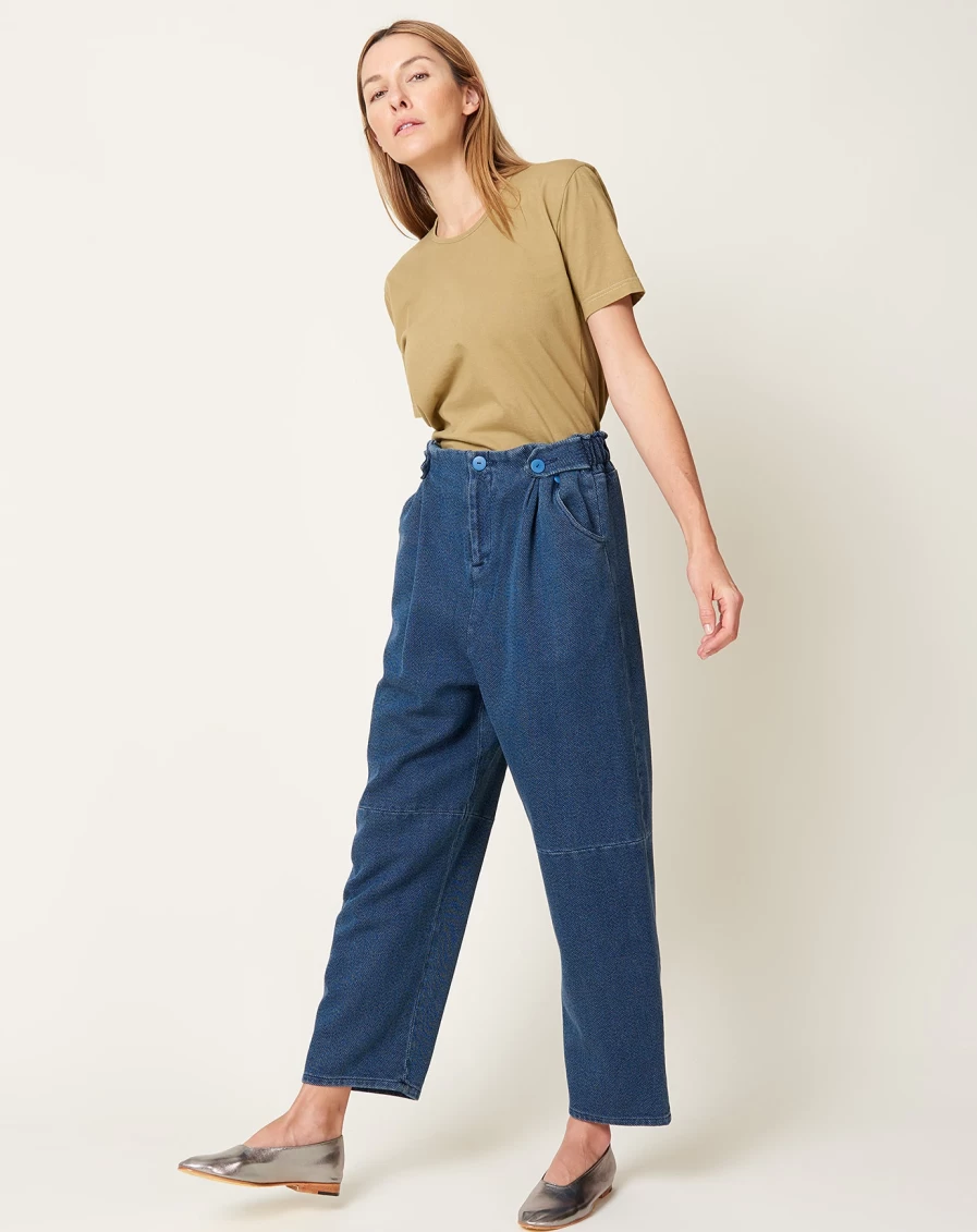 Anntian Blue Jean One Pleat Pants for Men - Comfortable Slim Fit Trousers