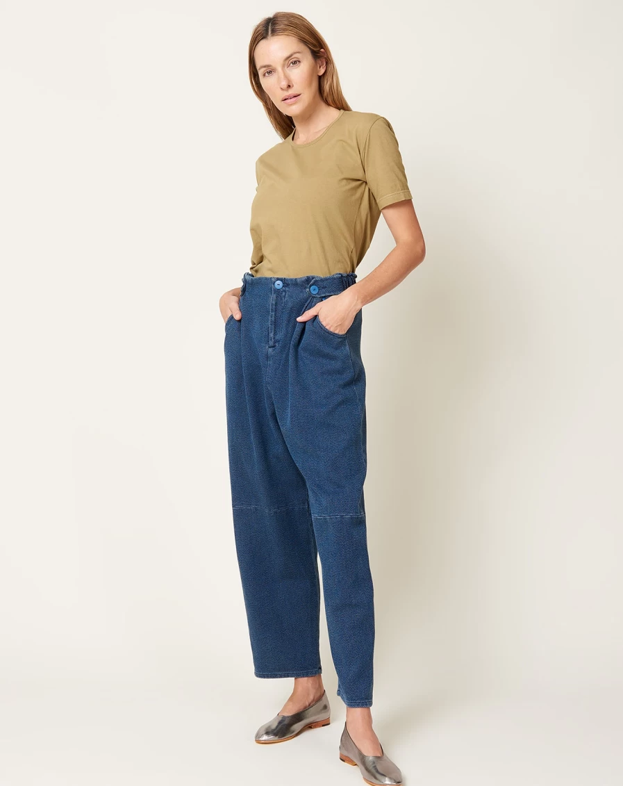 Anntian Blue Jean One Pleat Pants for Men - Comfortable Slim Fit Trousers