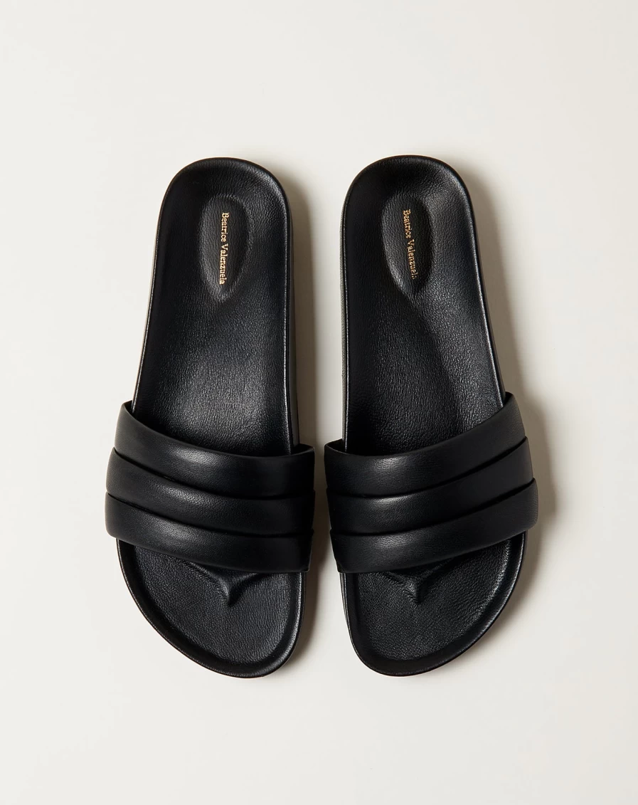 "Beatrice Valenzuela Black Monocolor Sandalia - Women's Minimalist Leather Sandals"