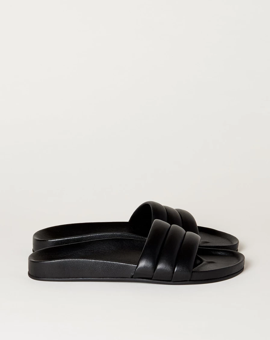 "Beatrice Valenzuela Black Monocolor Sandalia - Women's Minimalist Leather Sandals"