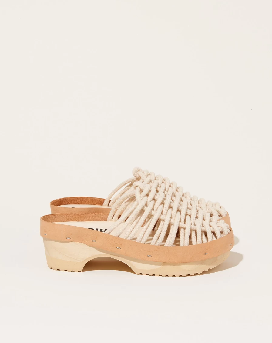 Rosa Mosa Net Panto Clog - Natural Comfortable Women's Slip-On Shoes