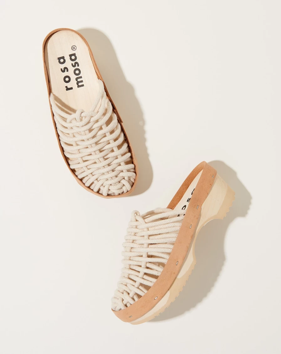 Rosa Mosa Net Panto Clog - Natural Comfortable Women's Slip-On Shoes