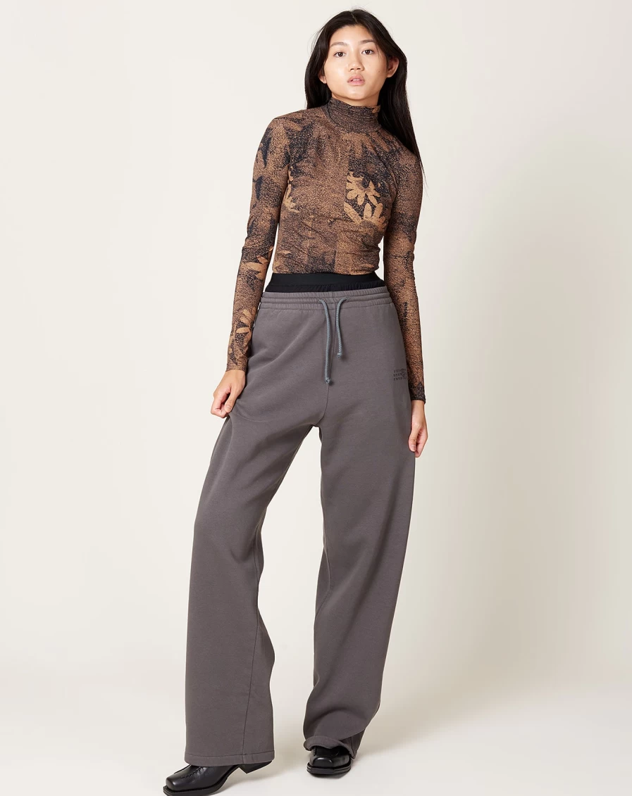 MM6 Double Layer Grey Straight Leg Sweatpants for Men & Women