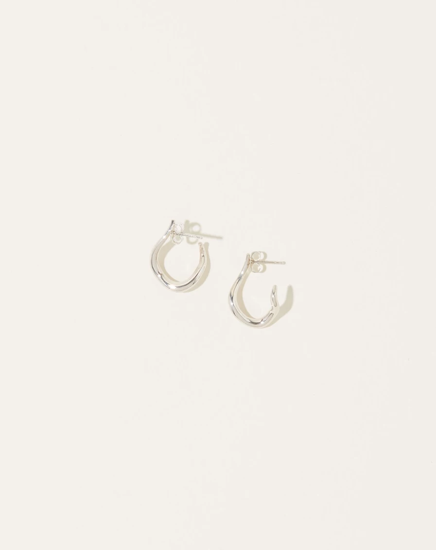 Quarry Silver Hoop Earrings for Women - Elegant Roum Design Hoop Earrings