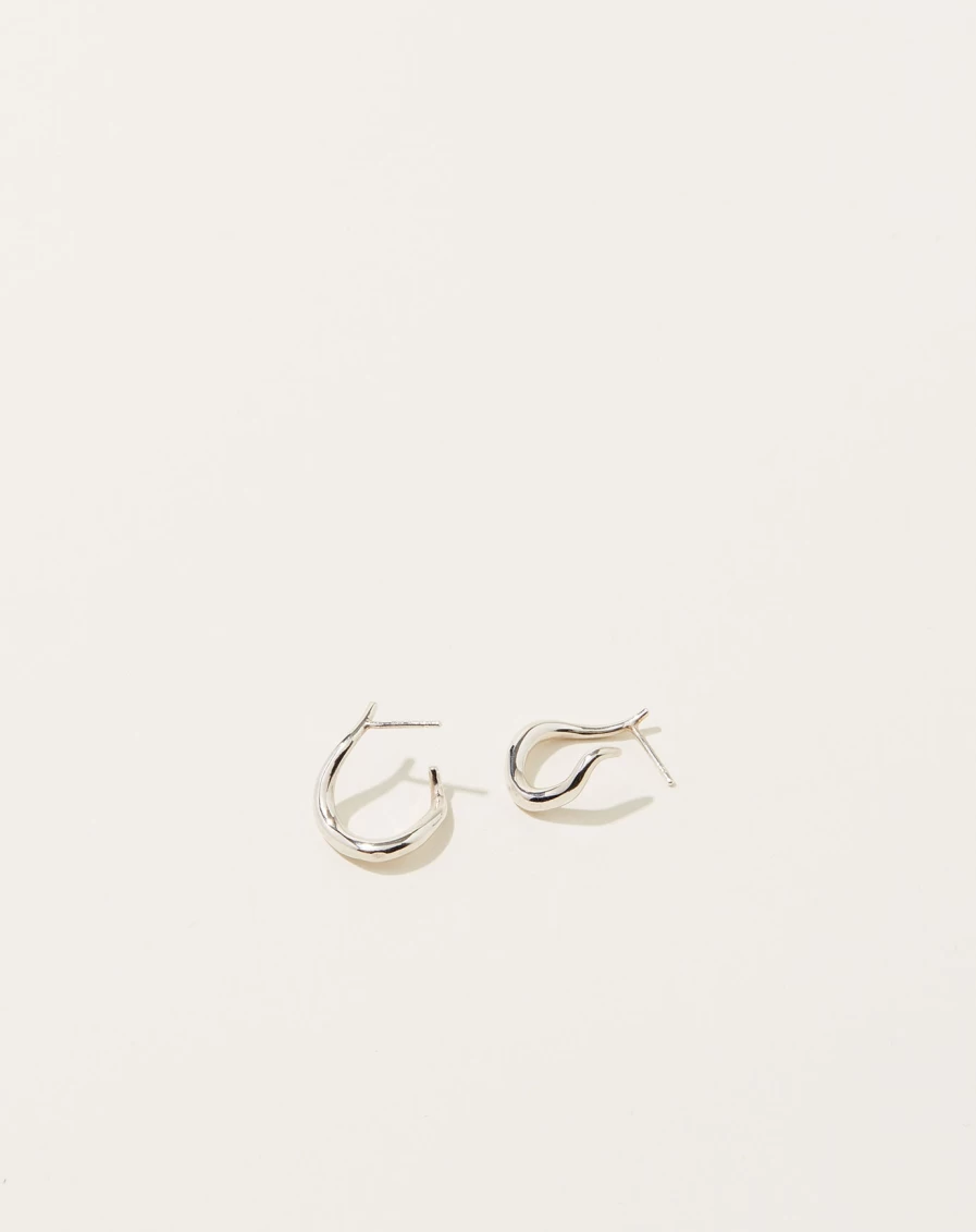 Quarry Silver Hoop Earrings for Women - Elegant Roum Design Hoop Earrings