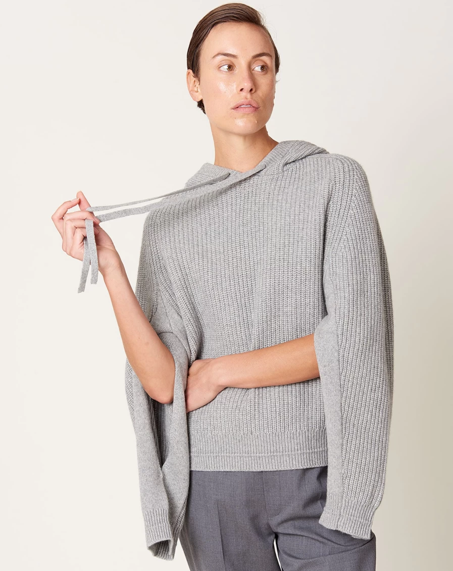 Maria McManus Heather Grey Split Sleeve Hoodie - Oversized Unisex Pullover with Unique Sleeve Design