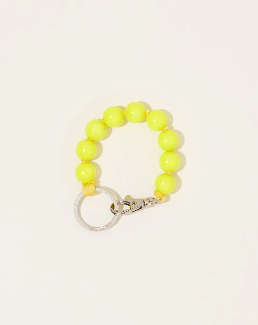 "Ina Seifart Big Perlen Short Keyholder – Neon Yellow Keychain Holder"