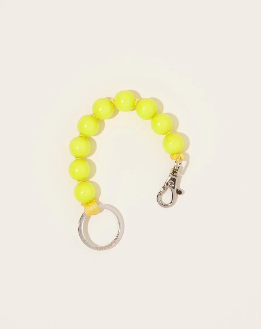 "Ina Seifart Big Perlen Short Keyholder – Neon Yellow Keychain Holder"