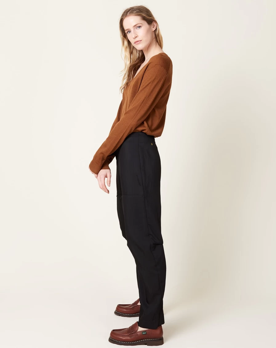 Zero + Maria Cornejo Black Biker Pants - High-Waisted Motorcycle Trousers for Women