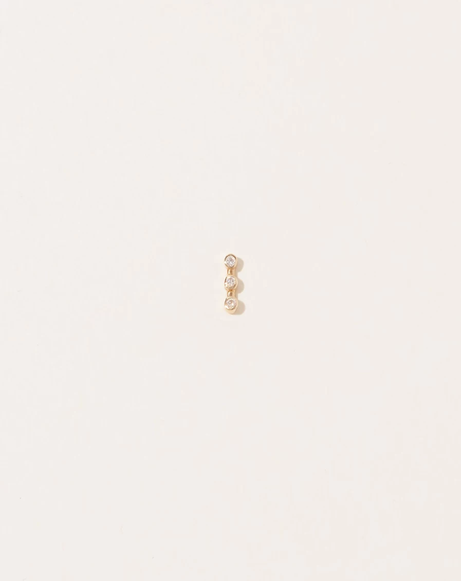 Quarry Gold Corvus Single Diamond Stud Earrings - 14K Solid Gold Minimalist Diamond Earrings