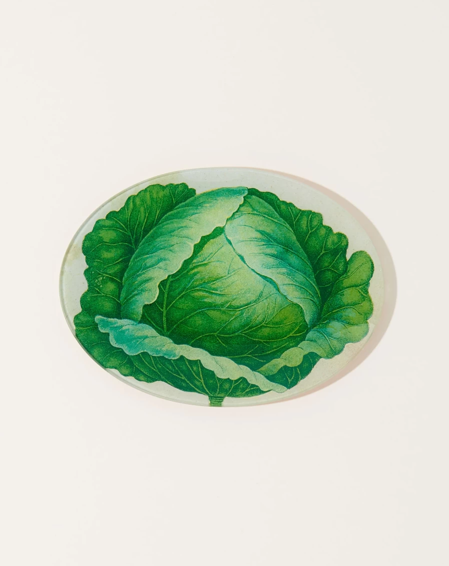 John Derian Decorative Scrapbook-Inspired Oval Cabbage Plate for Collectors