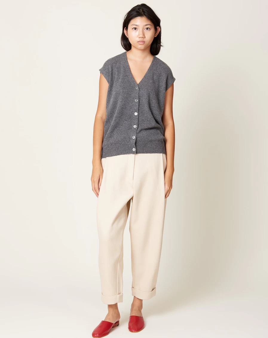 Demylee Dark Heather Grey Bolt Vest - Lightweight Comfortable Layering Piece for Women