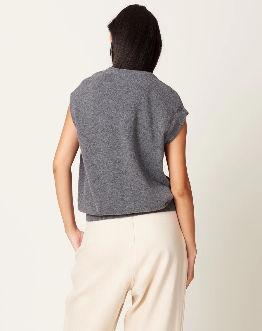 Demylee Dark Heather Grey Bolt Vest - Lightweight Comfortable Layering Piece for Women