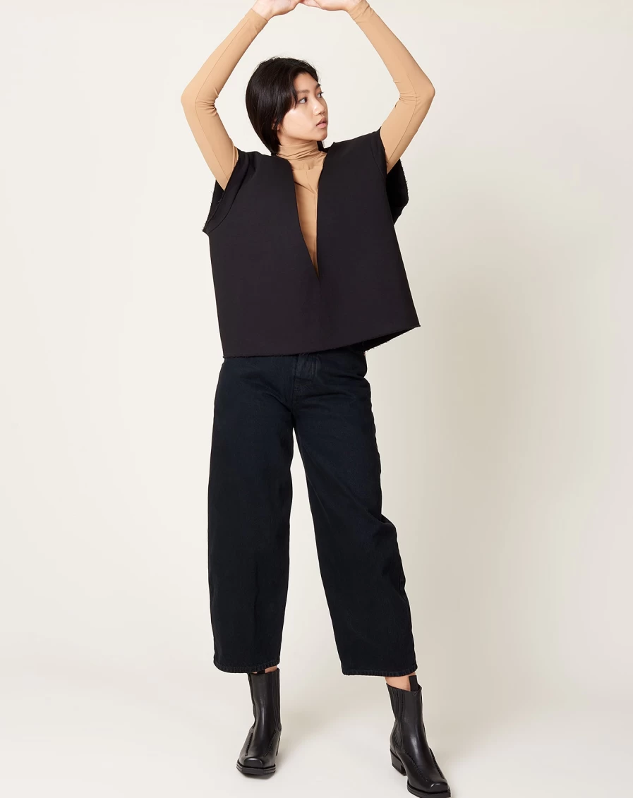 MM6 Women's Deep V-Neck Sleeveless Fleece Vest - Winter Warm Fashion Pullover