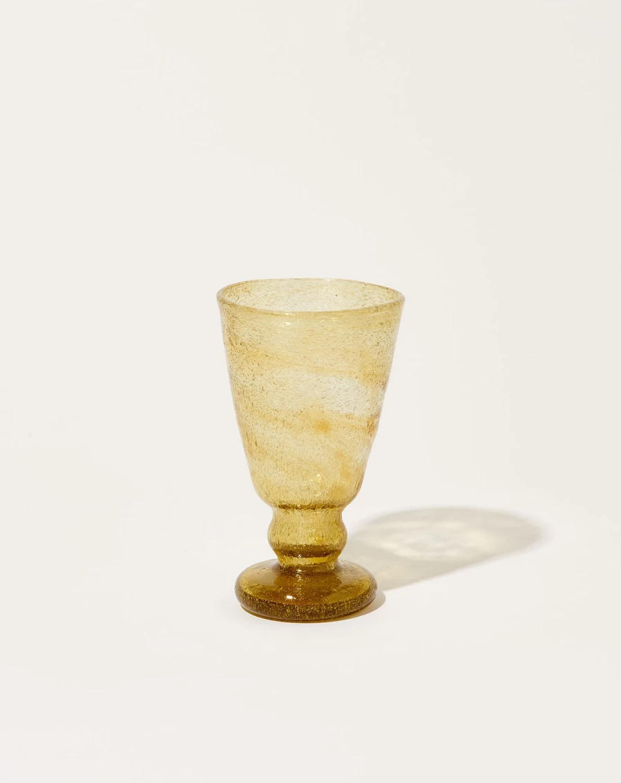 Malaika Sultan Amber Wine Glass - Handcrafted Premium Crystal Goblet for Elegant Dining