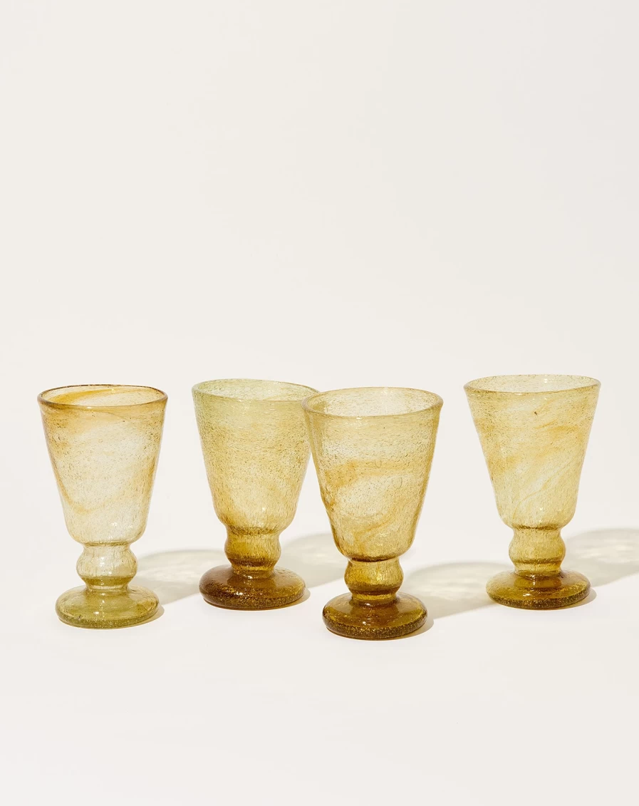 Malaika Sultan Amber Wine Glass - Handcrafted Premium Crystal Goblet for Elegant Dining
