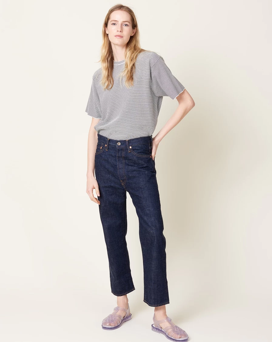 Chimala Selvedge Denim Jeans - Wide Tapered Cut in Rinse Wash
