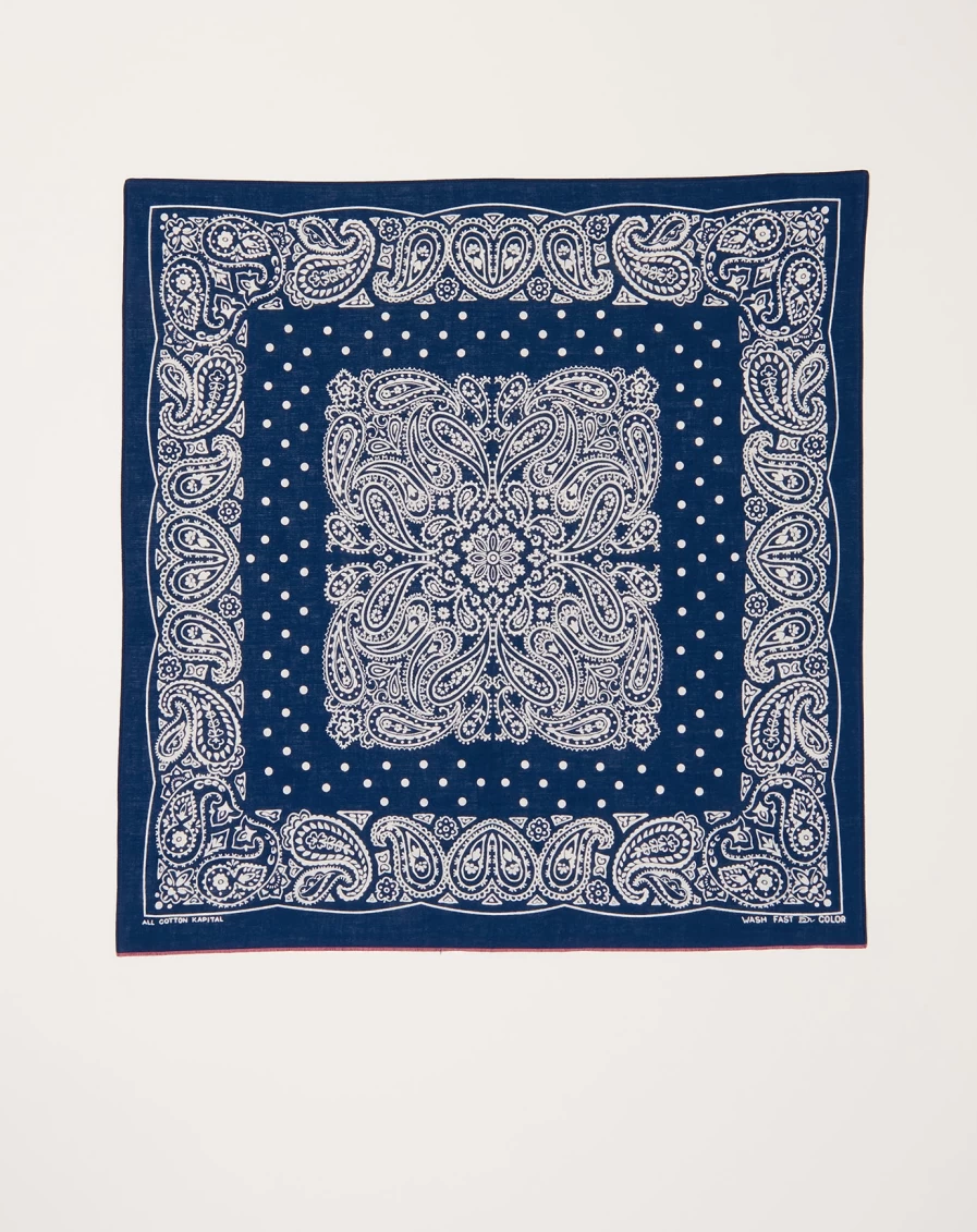 Kapital Navy Tuna Dance Bandana - Japanese Streetwear Fashion Accessory