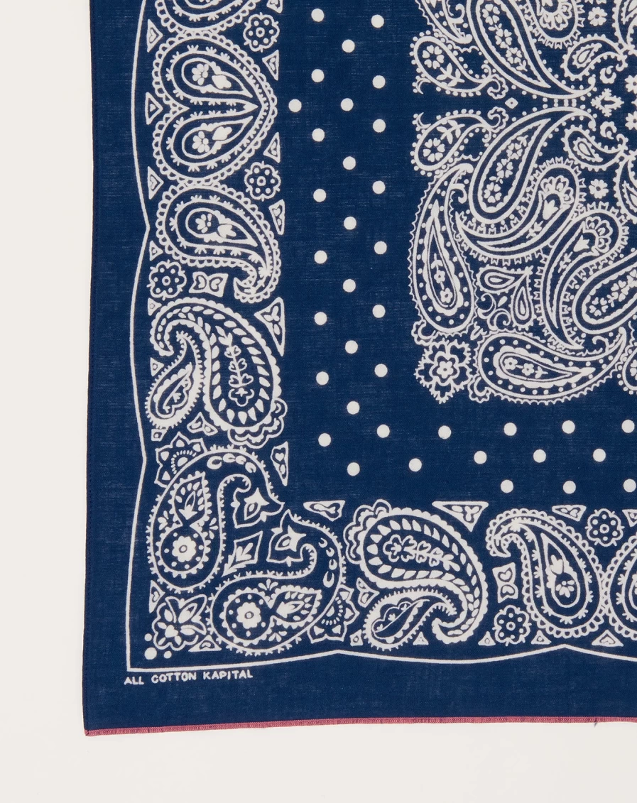 Kapital Navy Tuna Dance Bandana - Japanese Streetwear Fashion Accessory