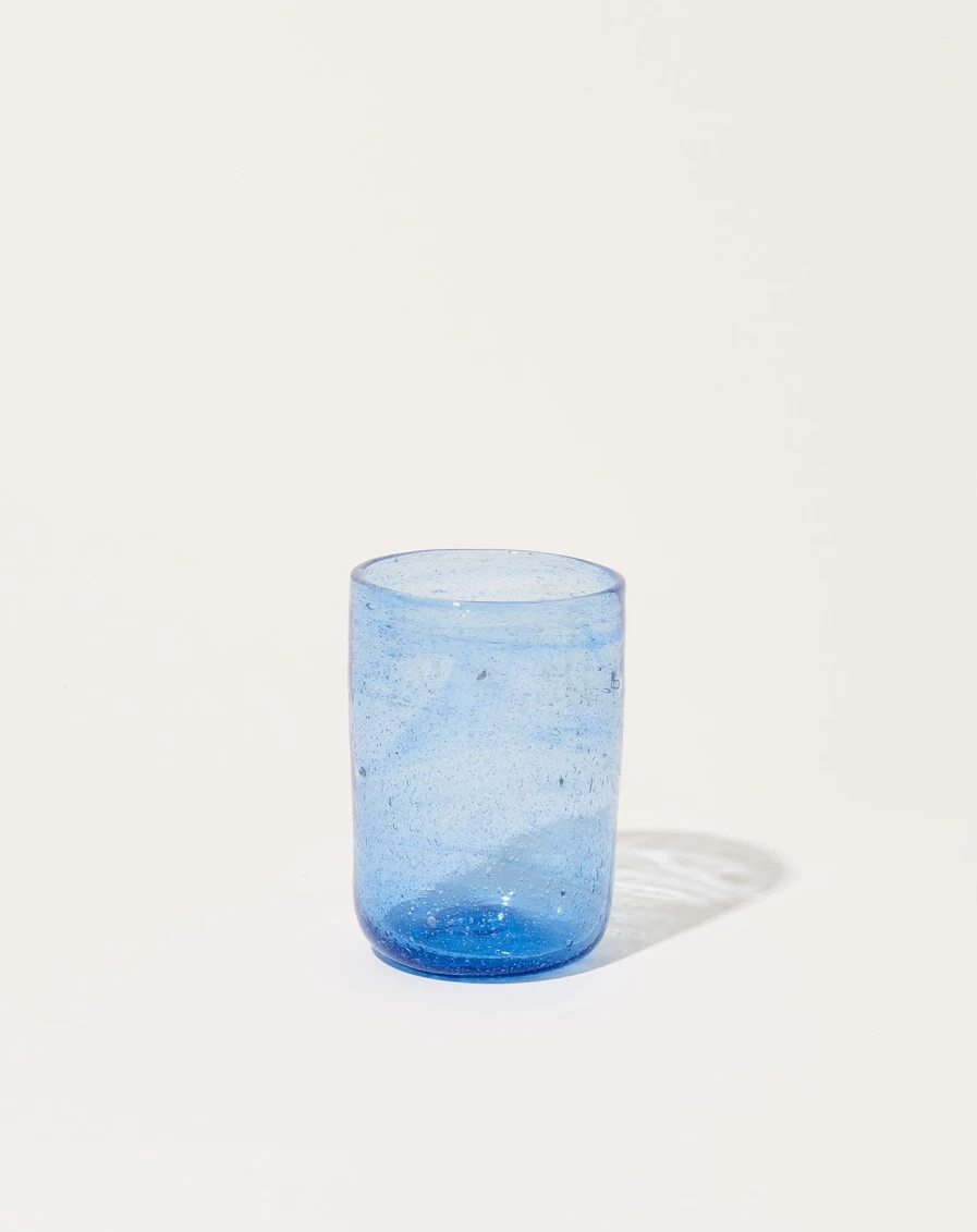 Malaika Blue Glass - Handcrafted Artisanal Glassware for Home Decor