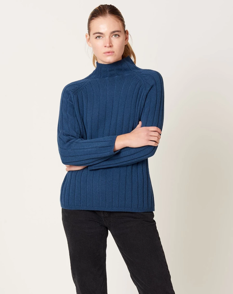 Demylee Waynona Indigo Sweater - Women's Casual Knit Pullover