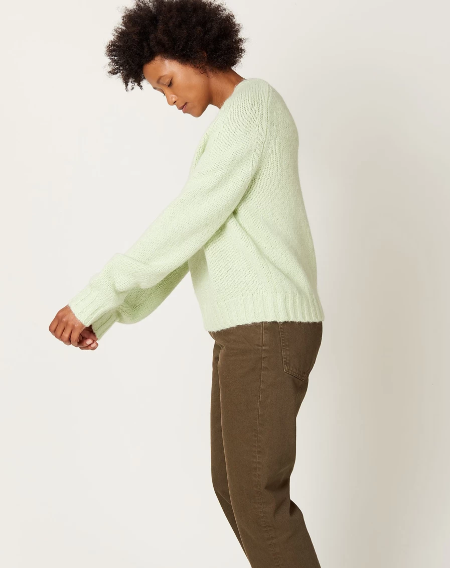6397 Vintage Mint Green Shrunken Crewneck Sweatshirt Retro Cotton Pullover
