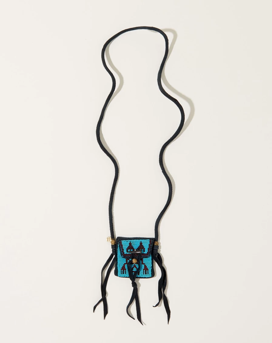 Kapital Black Deer Leather Pueblo Rain Charm Handmade Accessory