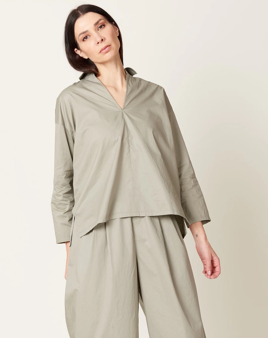 "Evam Eva Green Haze Skipper Shirt – Stylish Men's Casual Top"