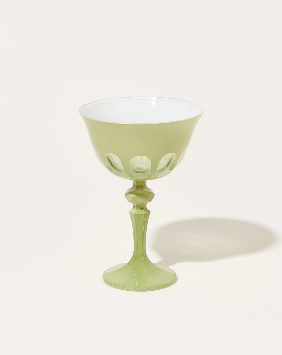 Sir Madam Rialto Pale Sage Glass Coupe Set - Elegant Drinkware Collection