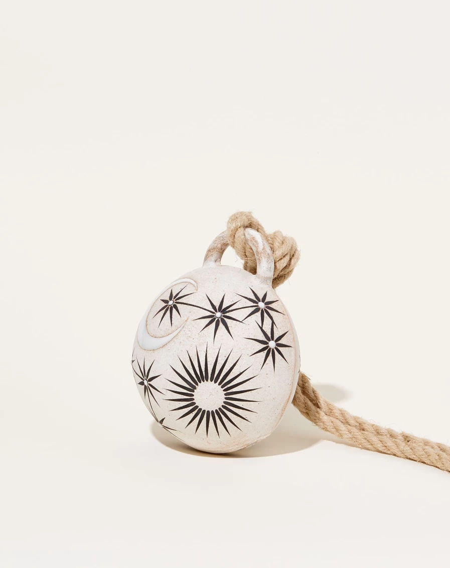 "Sun Moon Stars Design Domed Jingle Bell by MQuan Studio – Decorative Metal Bells for Crafts and Holiday Decor"