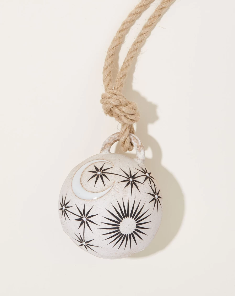 "Sun Moon Stars Design Domed Jingle Bell by MQuan Studio – Decorative Metal Bells for Crafts and Holiday Decor"