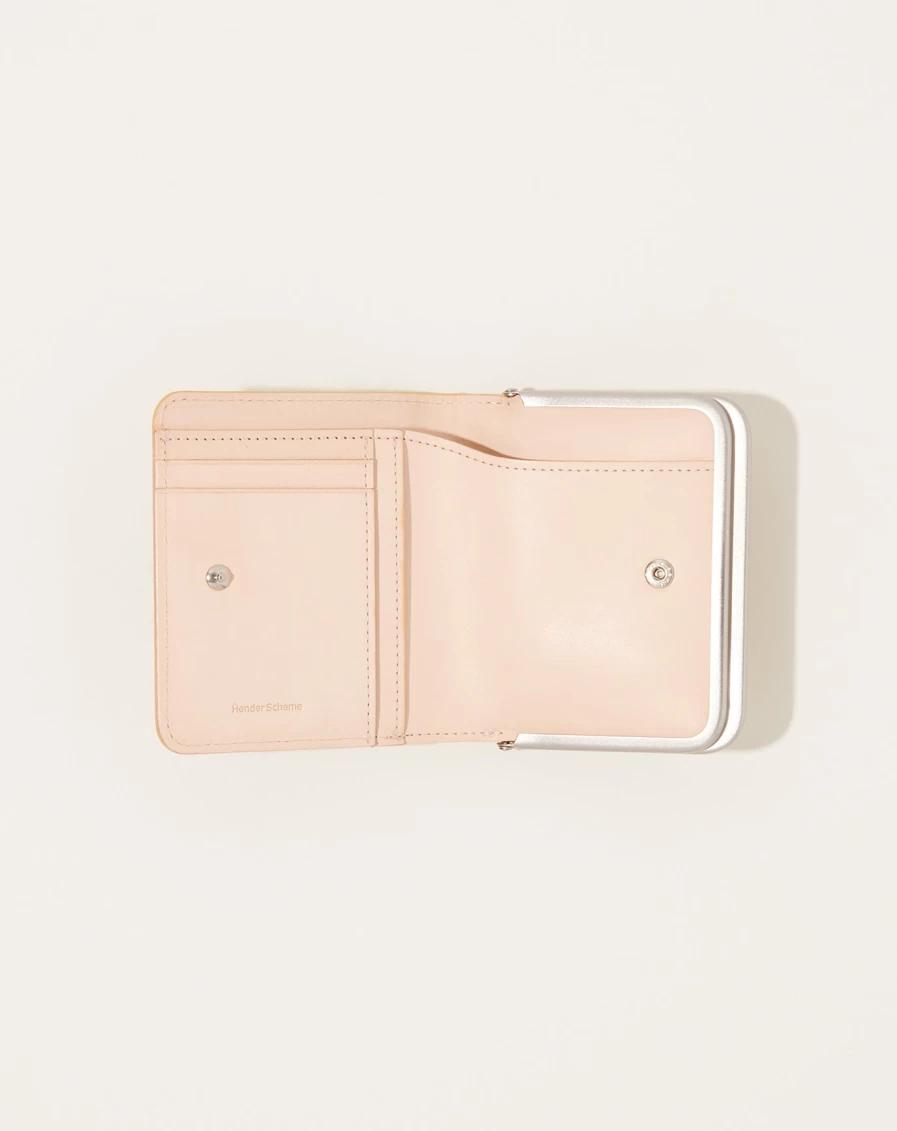 Hender Scheme Cream Yellow Hairy Snap Leather Wallet - Handcrafted Minimalist Bifold