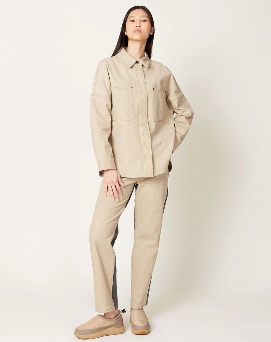 No. 6 Raf Jacket in Distressed Bone Wash Denim – Vintage Inspired Oversized Denim Jacket