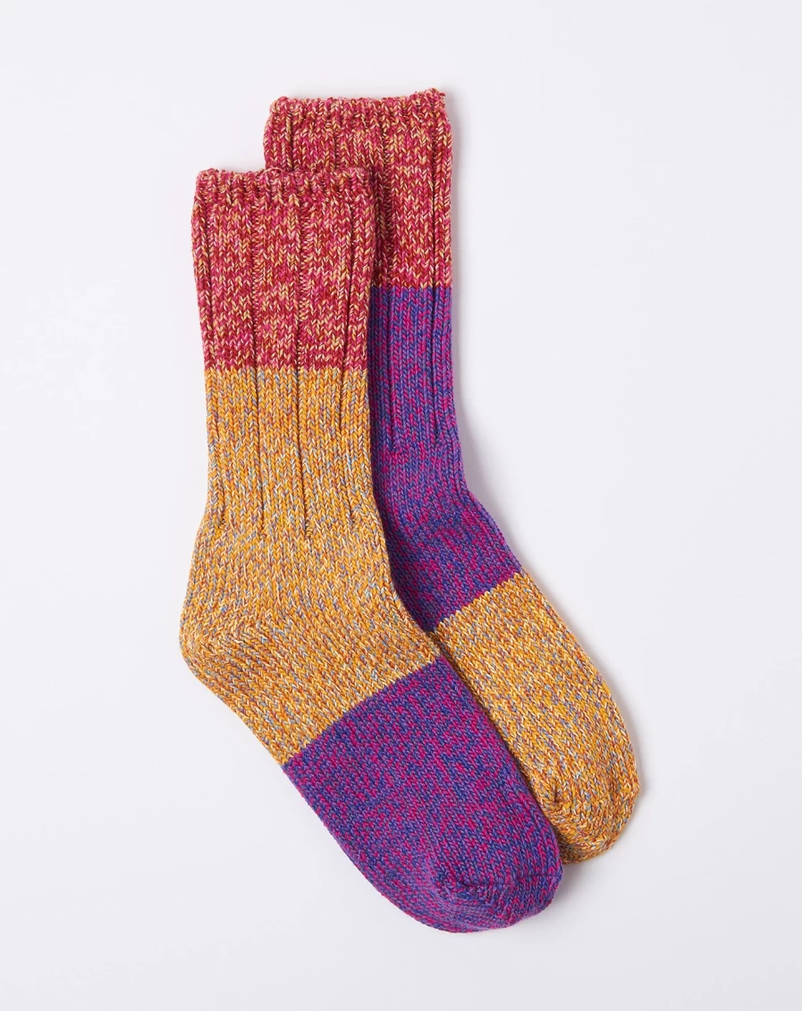 Kapital Asymmetrical Pink Gogh Art Inspired Socks