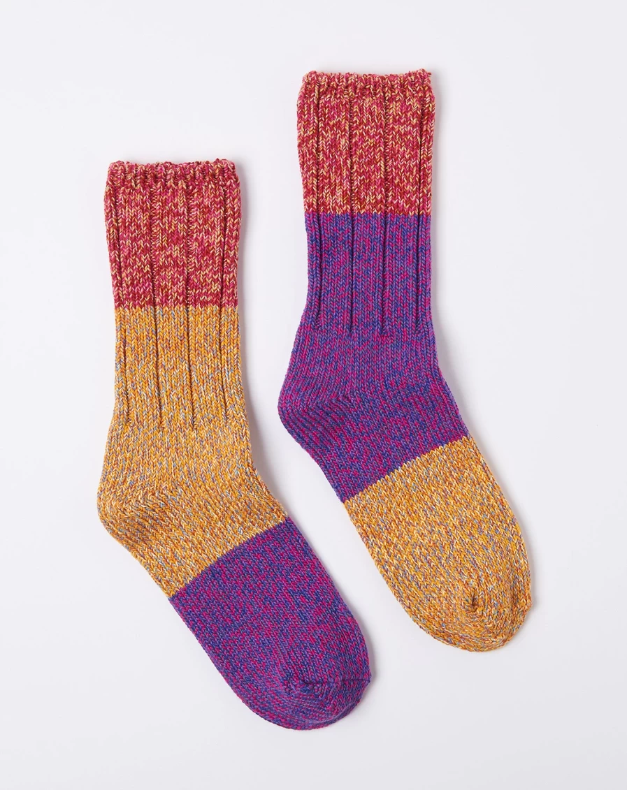 Kapital Asymmetrical Pink Gogh Art Inspired Socks